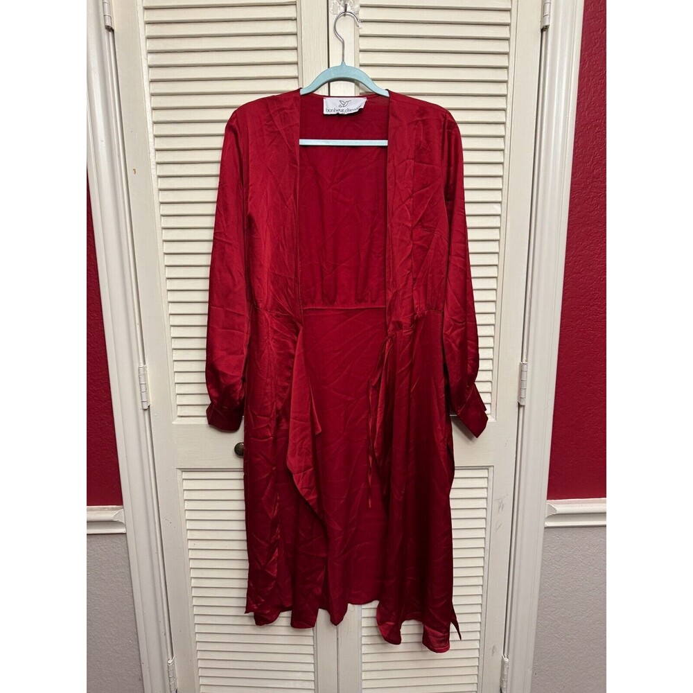 Bonheur D'Amour  Red Silk Robe SIZE OS